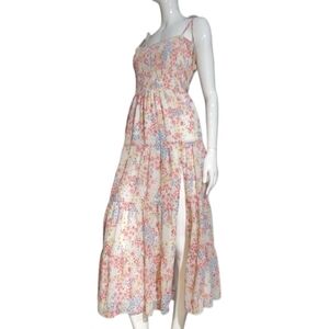 Lulus Off White Floral Spaghetti Strap Summer Sun Dress Size Large